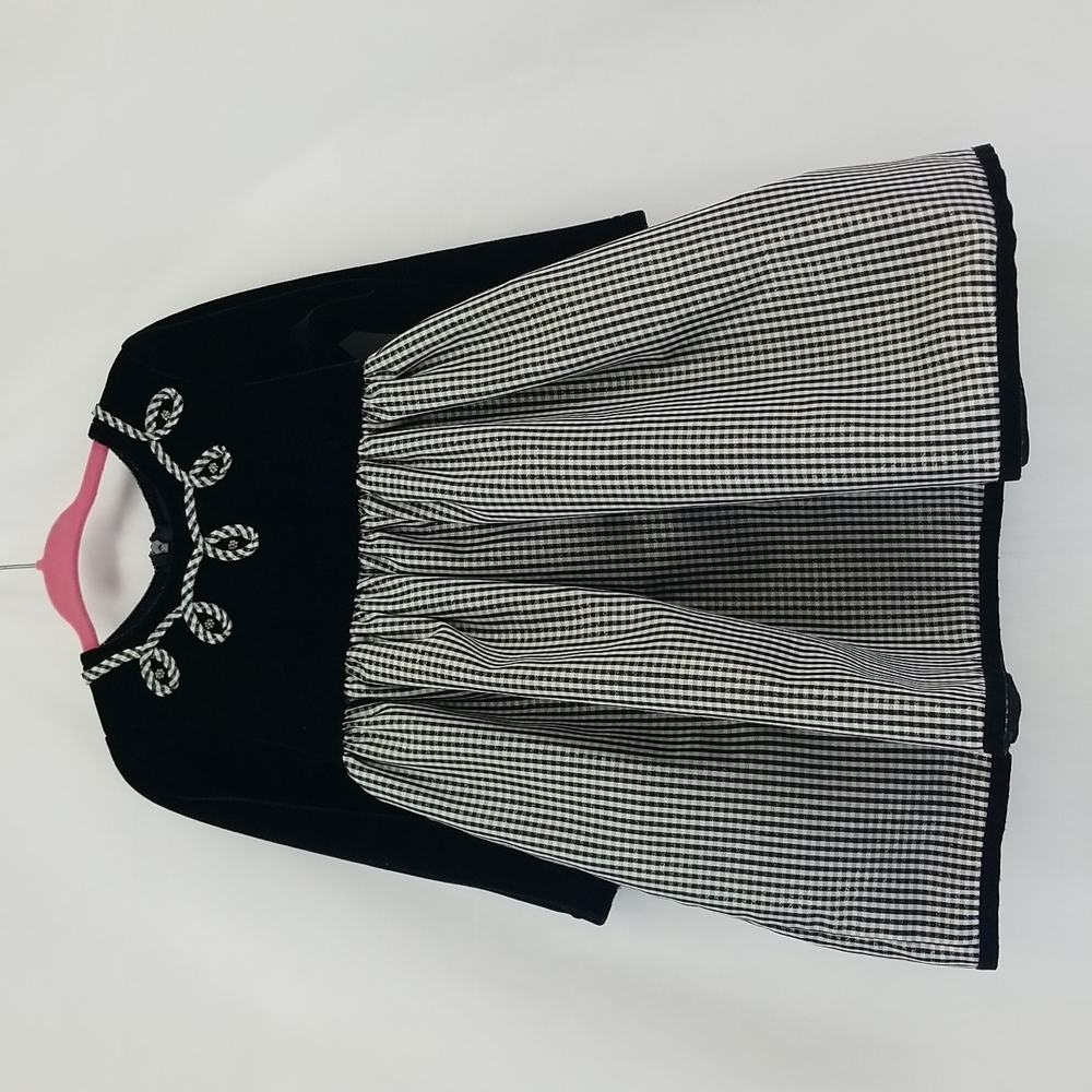 GOODLAD Black White Gold Checked Formal Dress